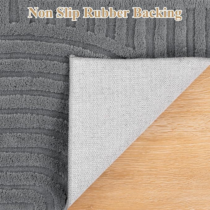 Pauwer 5x7 Washable Area Rugs for Living Room Modern Grey Solid Color Soft - Image 4