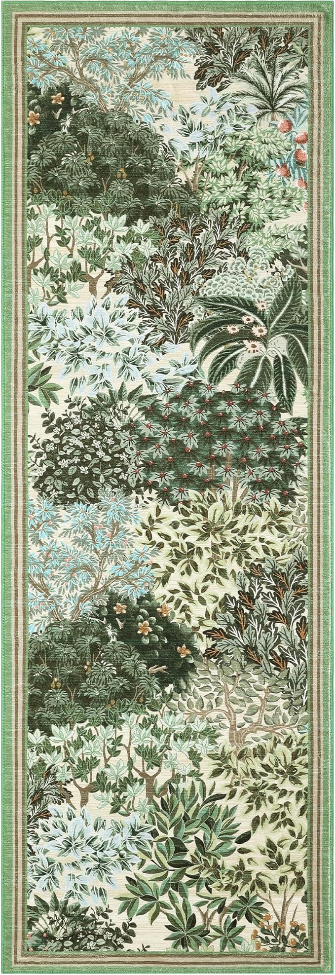 GarveeHome Forest Runner Rug 2.5x10, Botanical Low Pile Non Slip Stain - Image 4
