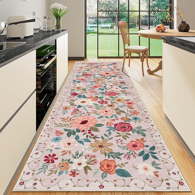 DUKINO 2x10 Runner Rug for Hallway, Washable Kitchen Runner Rug by DUKINO