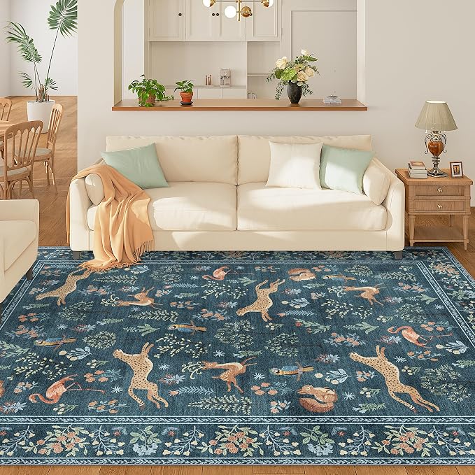 DUKINO 6x9 Rug, Washable Animal Living Room Rug - Image 3