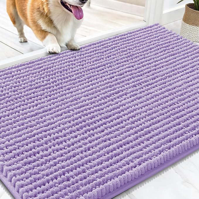 OLANLY Dog Door Mat for Muddy Paws 30x20, Ultra Absorbent Chenille Mud Doormat by OLANLY