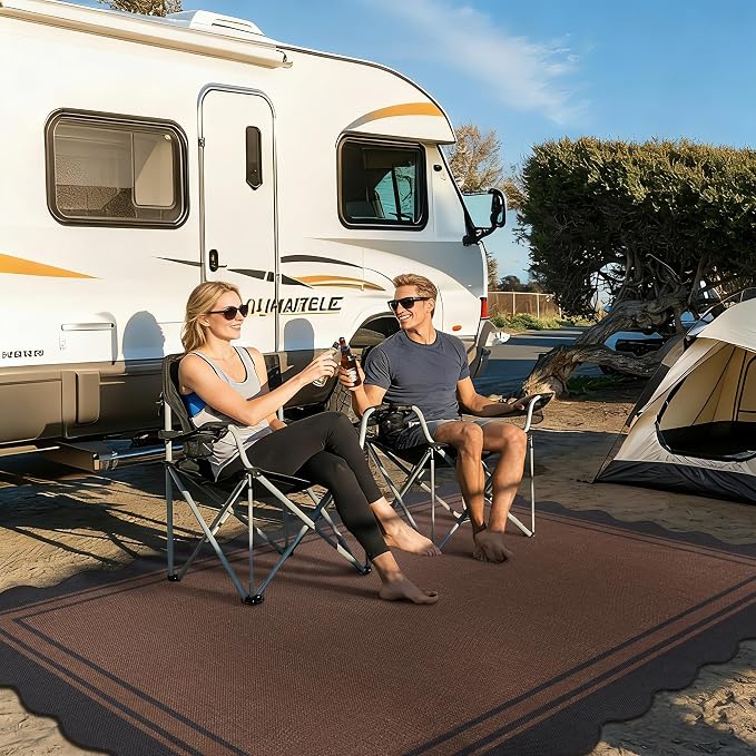 6x9 Scalloped Rug Easy Jute Washable Outdoor Patio Rug - Image 3