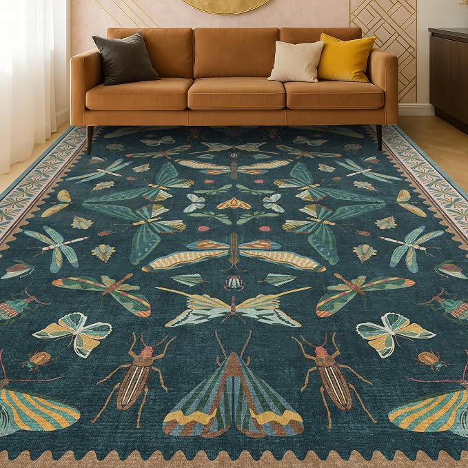 Hazo Haus Insect Teal Green 5x7 Area Rug - Image 8