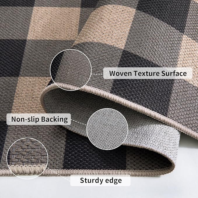 Tangsoo Checkered Easy Jute Rug 5x7 Large Washable Area Rug - Image 6