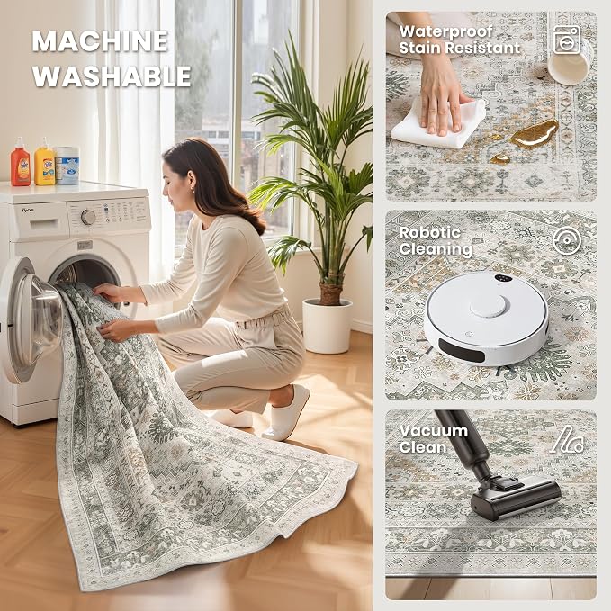 zesthome 8x10 Area Rugs for Living Room, Non-Slip Backing Washable Rugs - Image 5