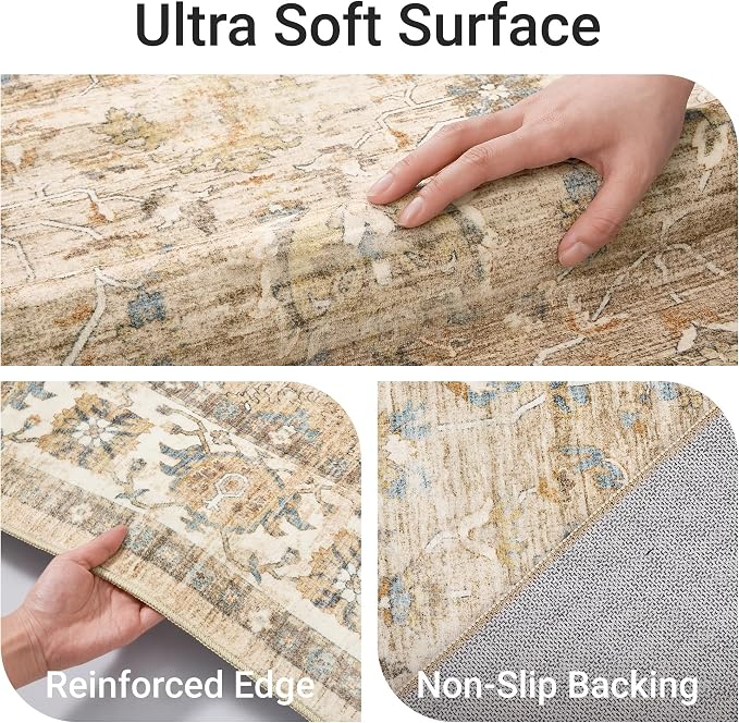 befbee Washable Area Rug 8x10, Large Soft Rugs - Image 3