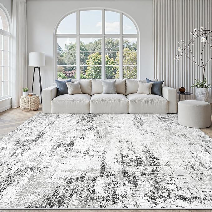 Area Rugs 10x14 Living Room: Large Modern Abstract Washable Rug Soft Anti-Skid by GENTDRIZZ