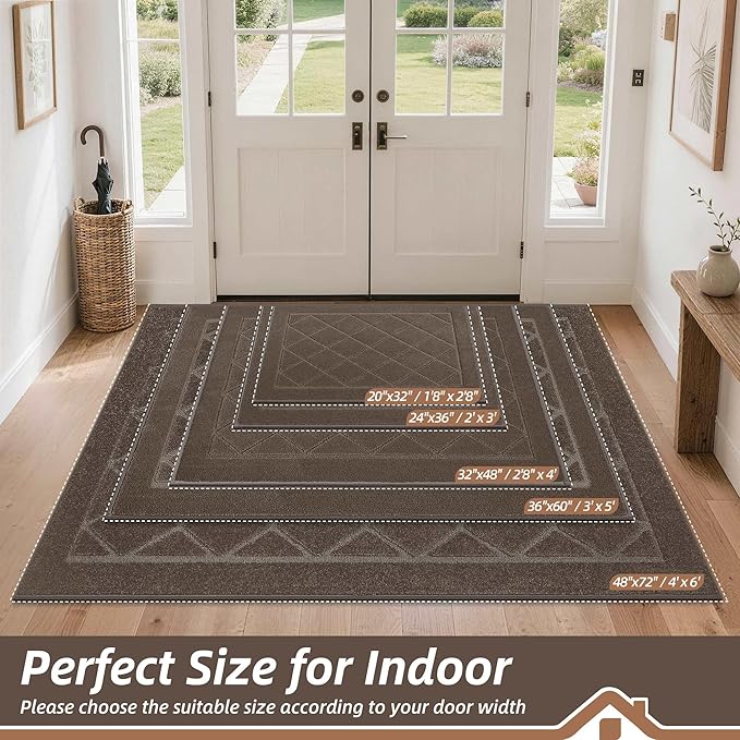 BEQHAUSE Dirt Trapper Door Mat 32" x 48", Doormat Non-Slip Entryway Rugs - Image 2