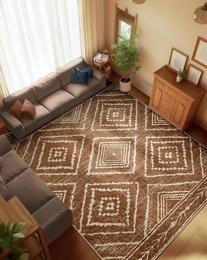 BESTSWEETIE Area Rug 8x10 Rug Machine Washable Non-Slip Low Pile Print Pattern - Image 6