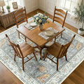 RELEANY Area Rugs Square 7ft Washable Non-Slip, Floral Vintage Distress by RELEANY