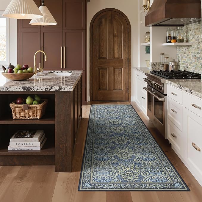 GENIMO 2x7 Runner Rug Non Slip Washable, Vintage Floral Kitchen Runner Rug - Image 3
