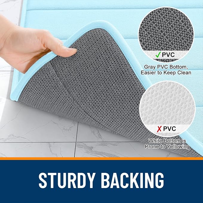 OLANLY Memory Foam Bath Mat 35x16, Super Soft Absorbent Bathroom Rugs, Quick Dry - Image 7