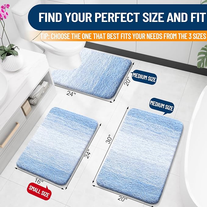 OLANLY Bathroom Runner Rugs Mat 70x24, Extra Soft Absorbent Microfiber Bath Rugs - Image 2