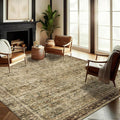 CHAMPLANT Area Rug 10x14 Washable Brown Vintage Traditional Mat Distressed by CHAMPLANT