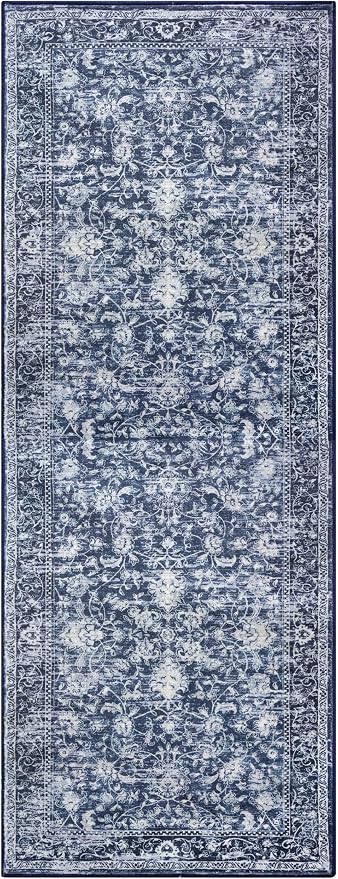 KILOCOCO Hallway Runner 2.6x8 Rug Runner Printed Vintage Floral Washable - Image 9