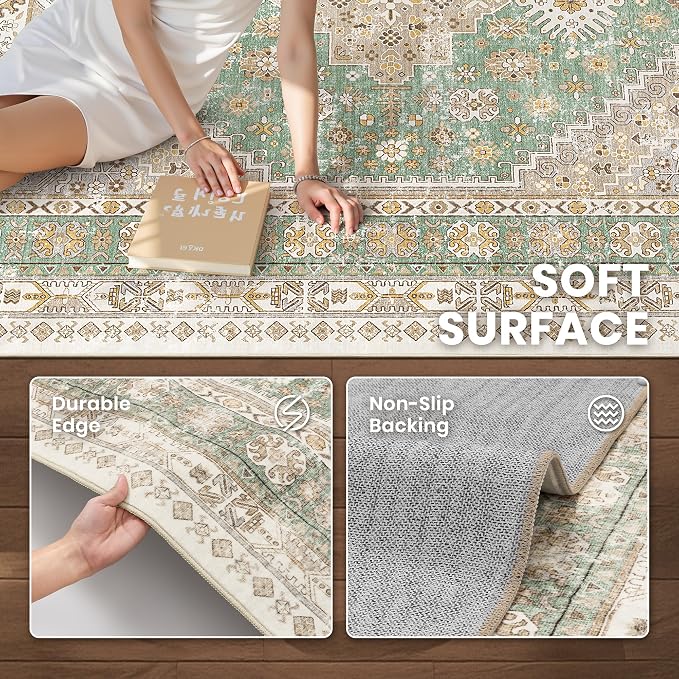 zesthome 9x12 Area Rugs, Stain Resistant Washable Rug, Ultra-Thin Rugs - Image 6