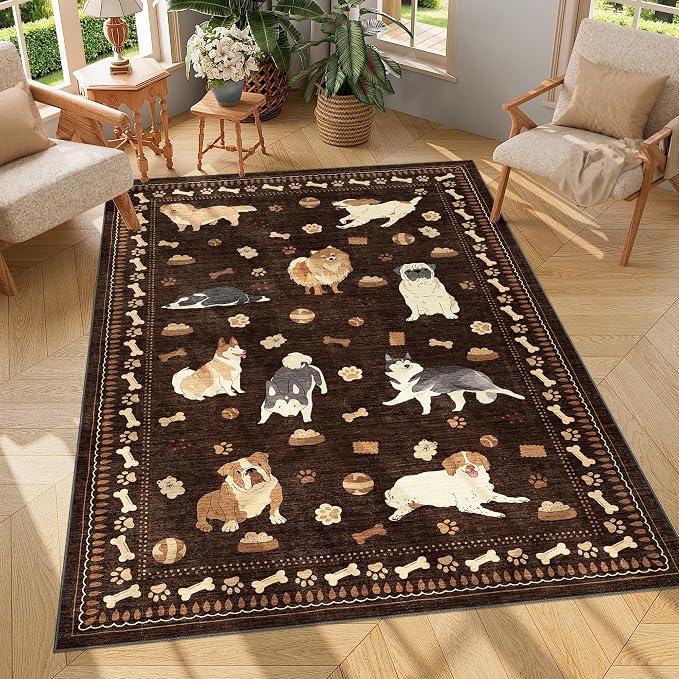 DUKINO 4x6 Area Rug, Non Slip Washable Rug by DUKINO