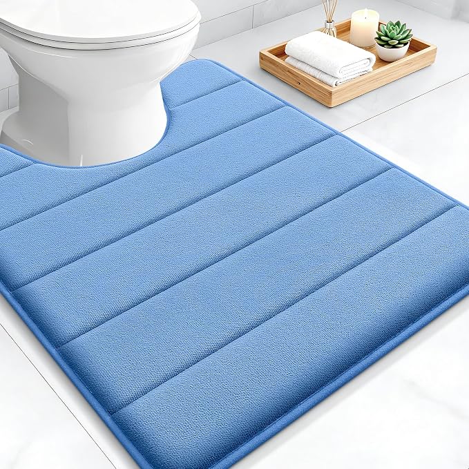 OLANLY Memory Foam Toilet Rugs U Shaped 24x20, Super Soft Absorbent Contour by OLANLY