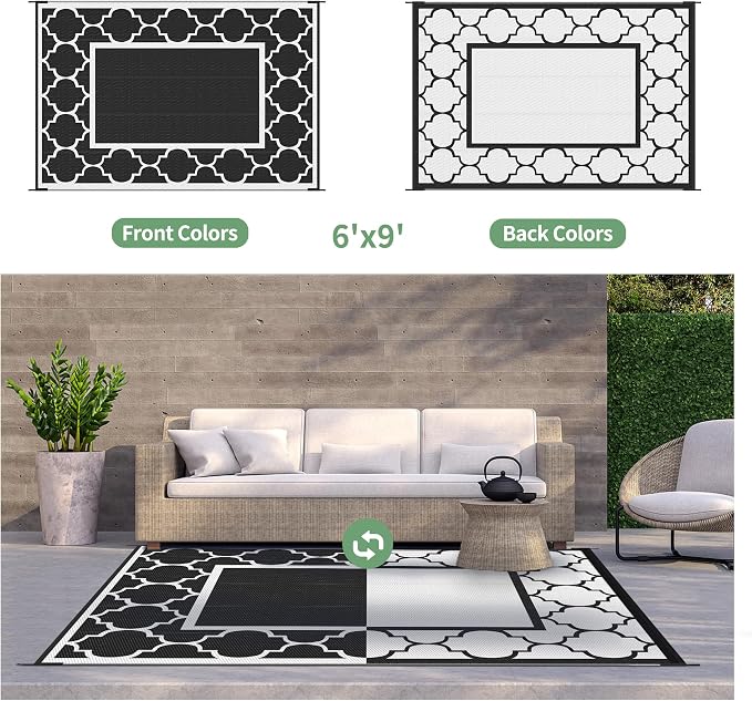 GENIMO 6' x 9' Outdoor Rug Waterproof - Image 4