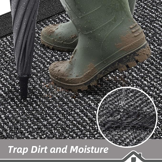BEQHAUSE Indoor Door Mat 24" x 36", Dirt Trapper Door Mats Non-Slip Entryway - Image 3