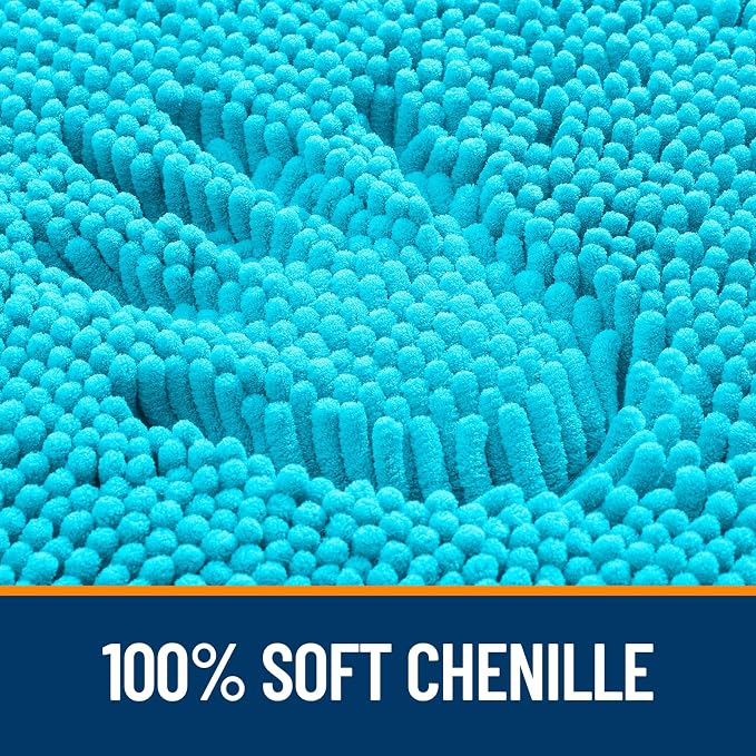 OLANLY Toilet Rugs U-Shaped 24x24, Extra Soft Absorbent Chenille Contour - Image 3