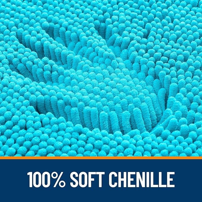 OLANLY Bathroom Rugs 30x20, Extra Soft Absorbent Chenille Bath Rugs, Rubber - Image 3