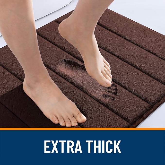 OLANLY Memory Foam Bath Mat 32x20, Super Soft Absorbent Bathroom Rugs, Quick Dry - Image 6
