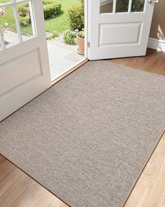 Color&Geometry Ultra Thin Indoor Door Mat 36"x56", Non Slip Rubber Backed Dirt by COLORG