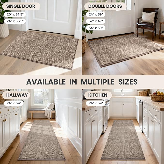 PURRUGS Dirt Trapping Door Mat 24" x 59", Non-Slip Machine Washable Entry Rug - Image 9