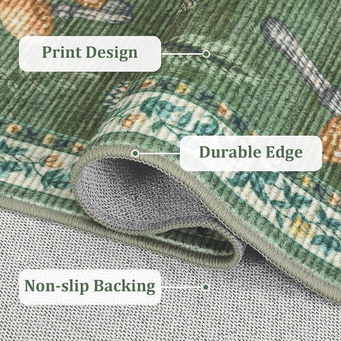 Mushroom Insect 6ft Round Rug Washable Non-Slip Soft Ultra-Thin Boho Circle - Image 7