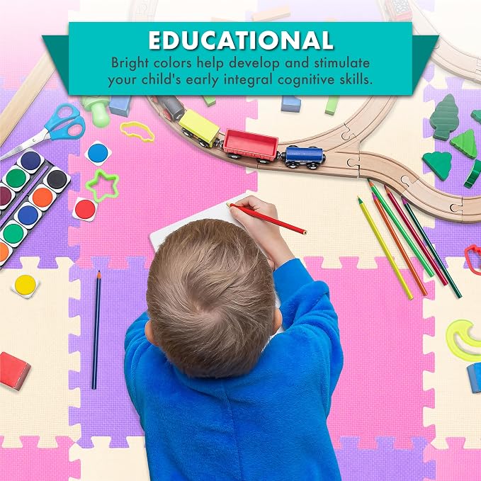 ProSource Baby Play Mat, Soft Foam Floor Tiles - Image 3