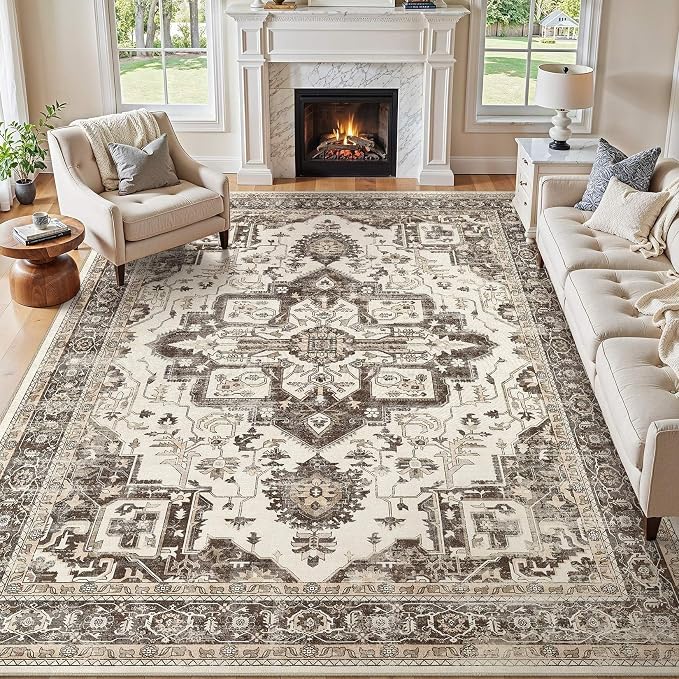 Washable 8x10 Area Rug for Living Room by JessibouAreaRug