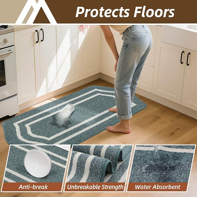 COSY HOMEER Kitchen Rugs and Mats Sets of 2PCS Non Slip Kitchen Mats - Image 3