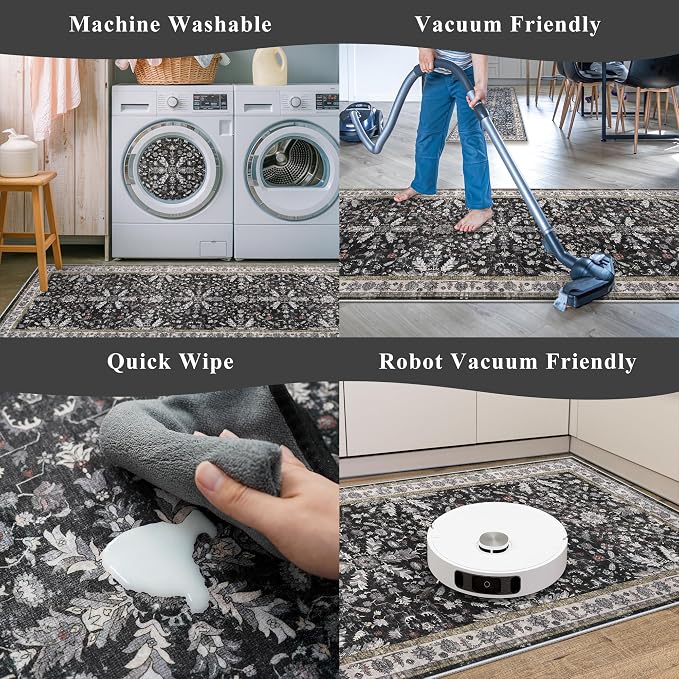 Square Rugs 5x5 Washable for Entryway: Non Slip Indoor Foot Carpet for Living - Image 7