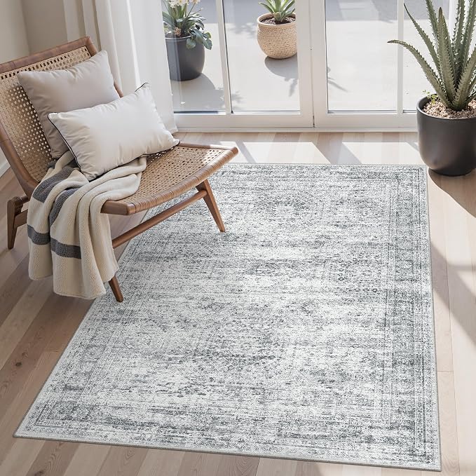 Soalmost Area Rugs 4x6 for Living Room, Vintage Washable Rugs for Dining Room by Soalmost