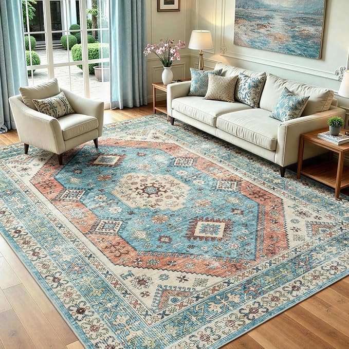 Lofus Vintage Living Room Rugs 5x7, Soft Machine Washable Area Rug by Lofus