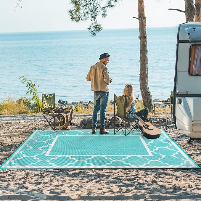 GENIMO 8 ' x 10 ' Outdoor Rug for Patio Clearance, Waterproof Indoor Outdoor - Image 5