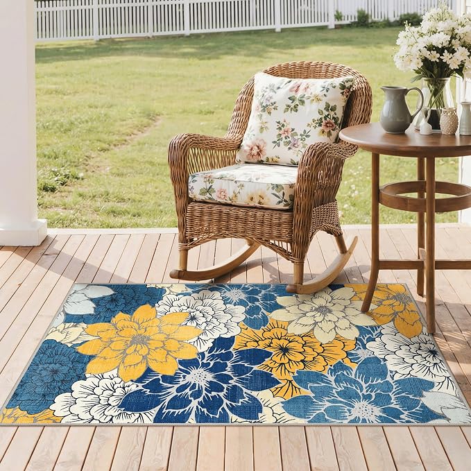 GENIMO Indoor Outdoor Area Rug for Entryway, Machine Washable, Waterproof - Image 4