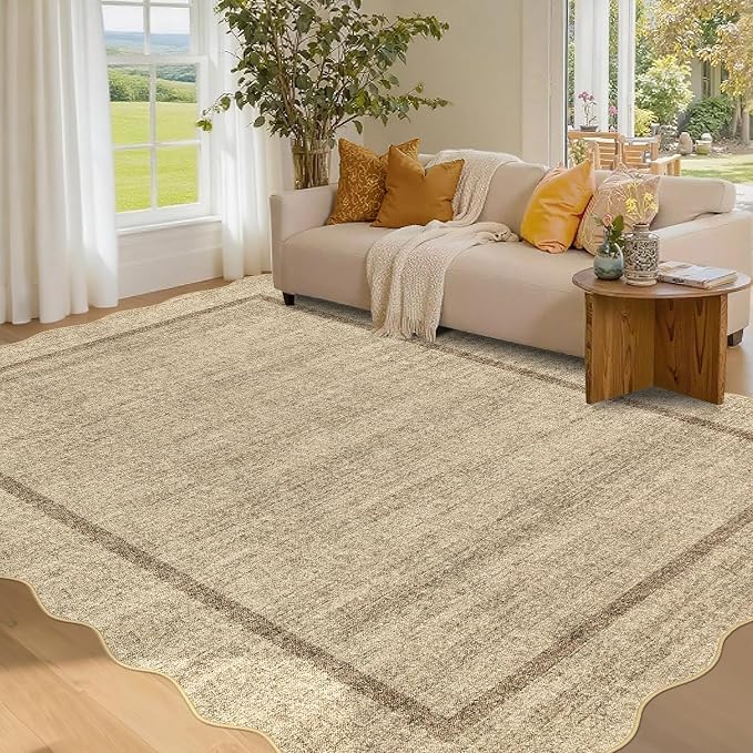 GarveeHome Scalloped Area Rug 4x6 by GarveeHome