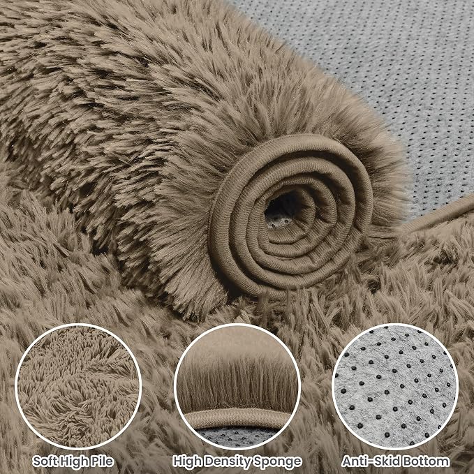 4x6 Area Rug for Living Room, Ultra Soft Fluffy Shag Rugs for Bedroom, Non-Slip - Image 6