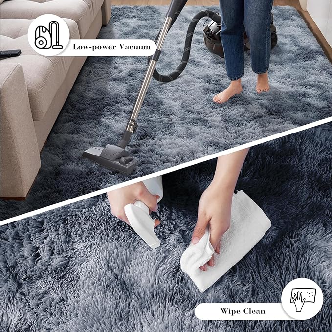Soft Runner Rugs for Bedroom, Mottling Dark Grey 2x8 Runners for Hallways - Image 6