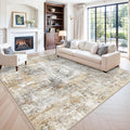 10x10 ft Square Living Room Rug – Washable Modern Abstract Area Rug by ZHXXUJ