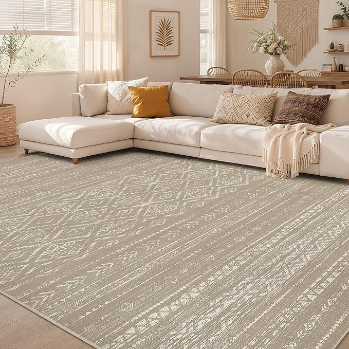 Nakagishi Area Rug Living Room Rugs: 10x14 Large Soft Machine Washable Boho by NakagishiAreaRug