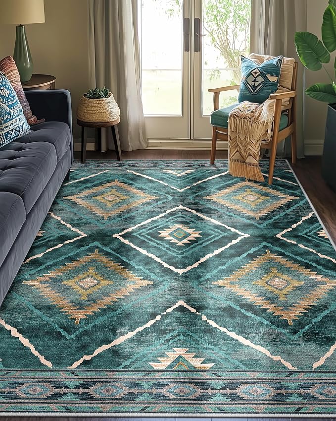 BESTSWEETIE Area Rug 5x7 Rug Machine Washable Non-Slip Low Pile Print Pattern - Image 7