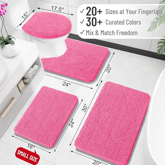 OLANLY Bathroom Rugs 34x21, Extra Soft Absorbent Chenille Bath Rugs, Rubber - Image 2
