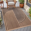 Tangsoo Easy Jute 3x5 Rug for Living Room, Non-Slip Thin Dark Brown Rainbow by Tangsoo