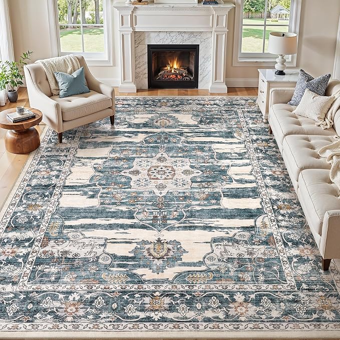 Washable 9x12 Area Rug for Living Room & Dining Room by JessibouAreaRug