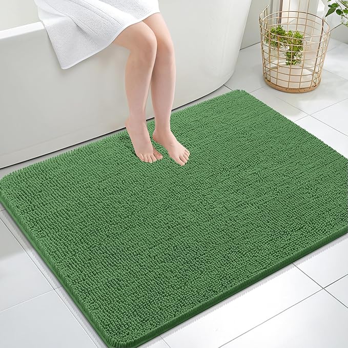 OLANLY Large Bathroom Rugs 40x32, Extra Soft Absorbent Chenille Bath Rugs by OLANLY
