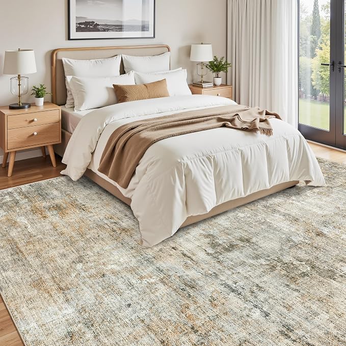 Soalmost 9x12 Area Rugs for Living Room, Non-Slip Machine Washable Vintage Rugs - Image 4