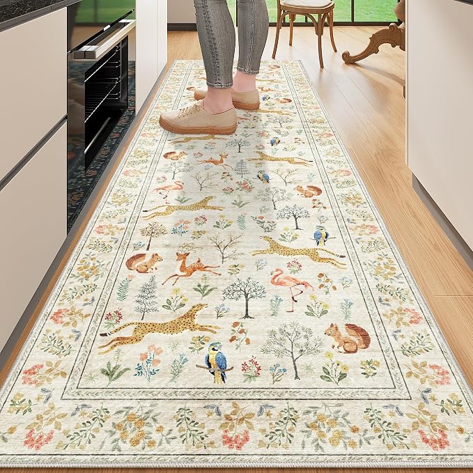 DUKINO 2.6x8 Rug for Hallway, Washable Kitchen Runner Rug by DUKINO